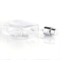 Wholesale refillable flat square perfume black and white glass spray bottle